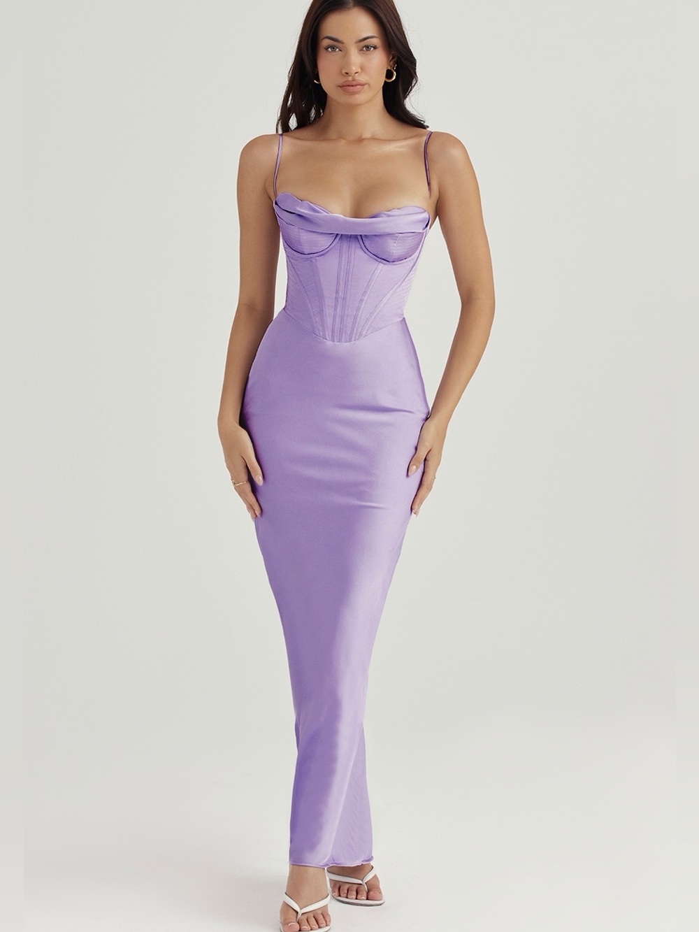 House of CB Lavender Slip Corset Midi Dress - Women's